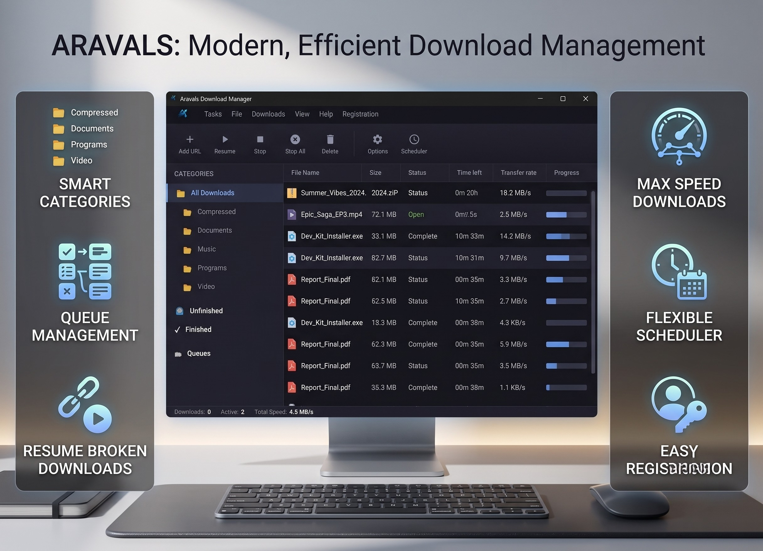 Aravals Download Manager preview